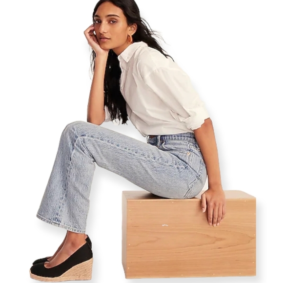 J. Crew Black Seville Espadrille Canvas Jute Wedges - Picture 2 of 8